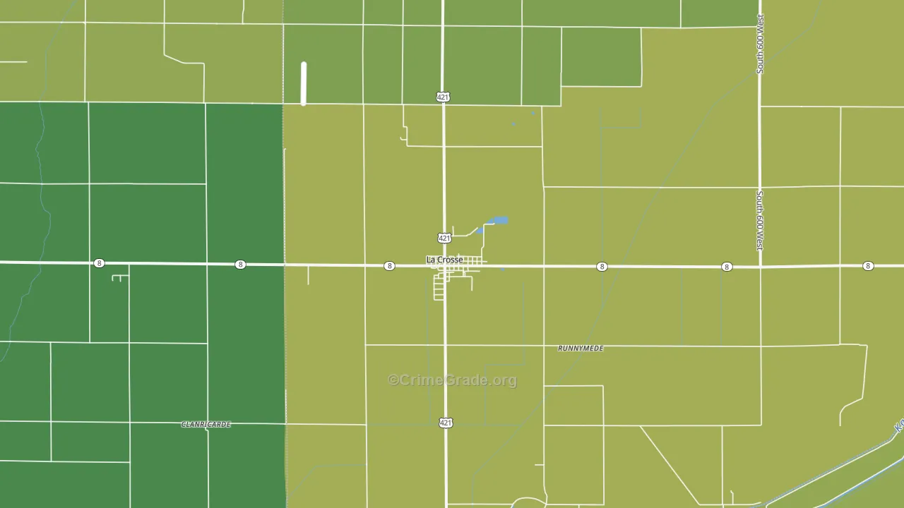 La Crosse, IN Map of Assault Rates