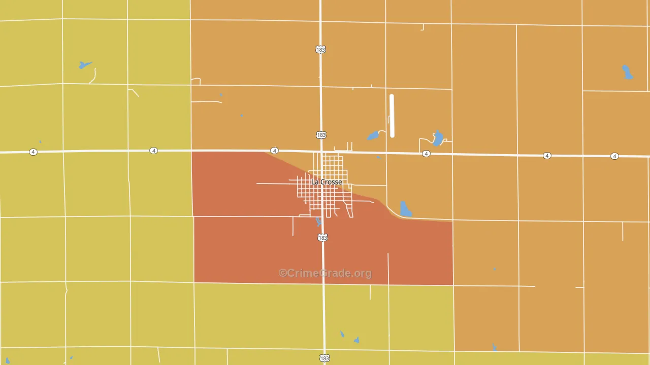 La Crosse, KS Map of Assault Rates