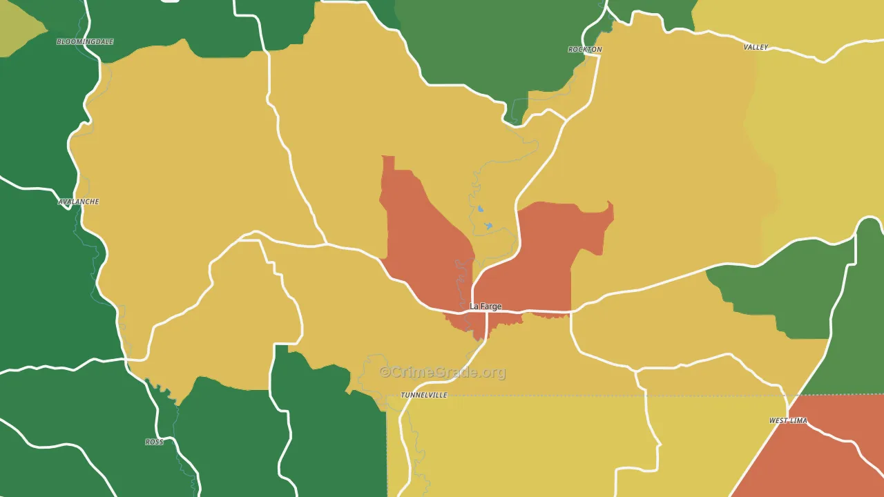 La Farge, WI Map of Assault Rates