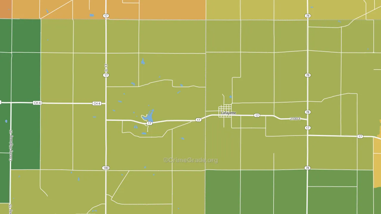La Fayette, IL Map of Assault Rates