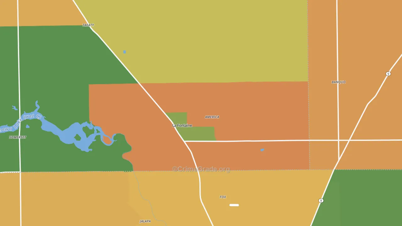 La Fontaine, IN Map of Assault Rates
