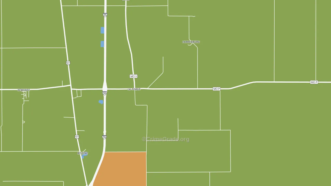 La Forge, MO Map of Assault Rates