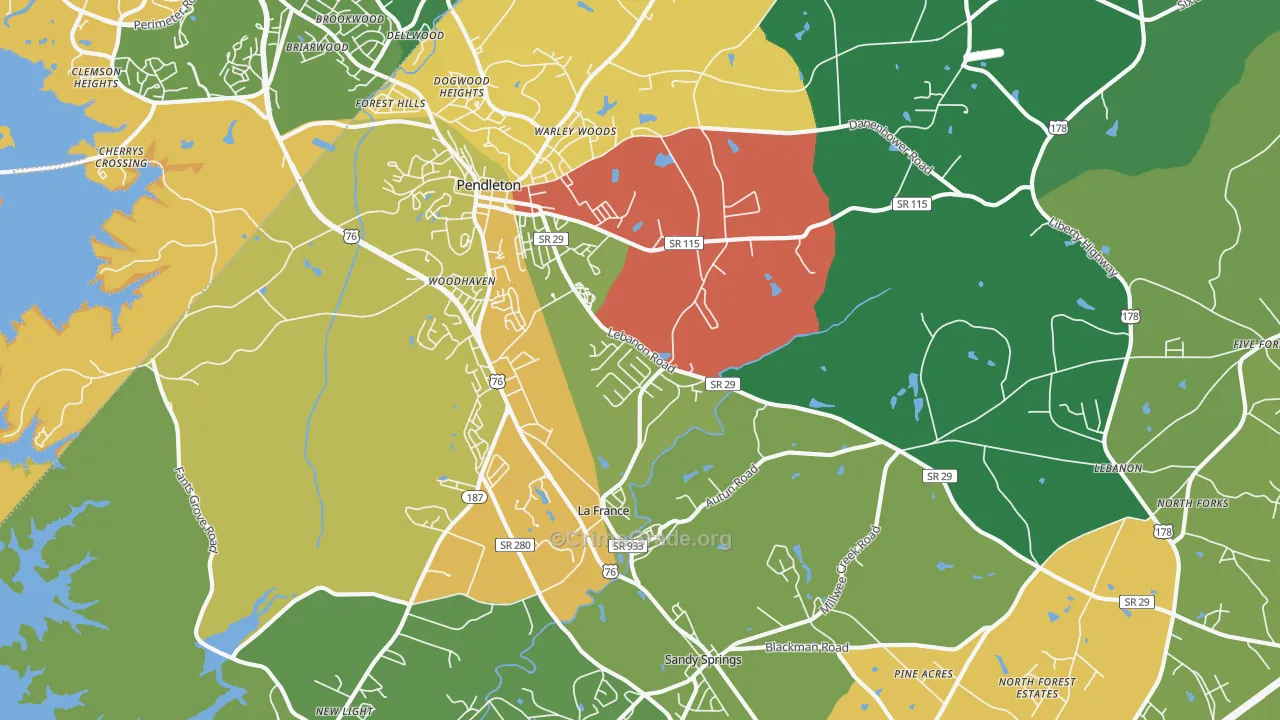 La France, SC Map of Assault Rates