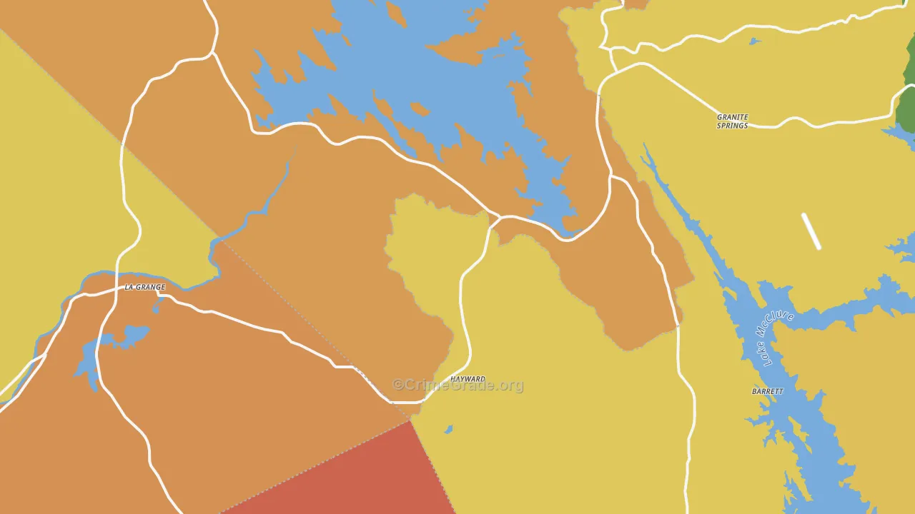 La Grange, CA Map of Assault Rates