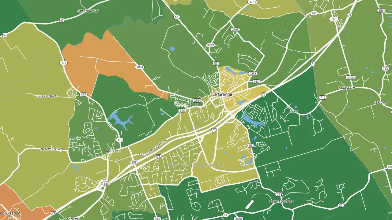 La Grange, KY Map of Assault Rates