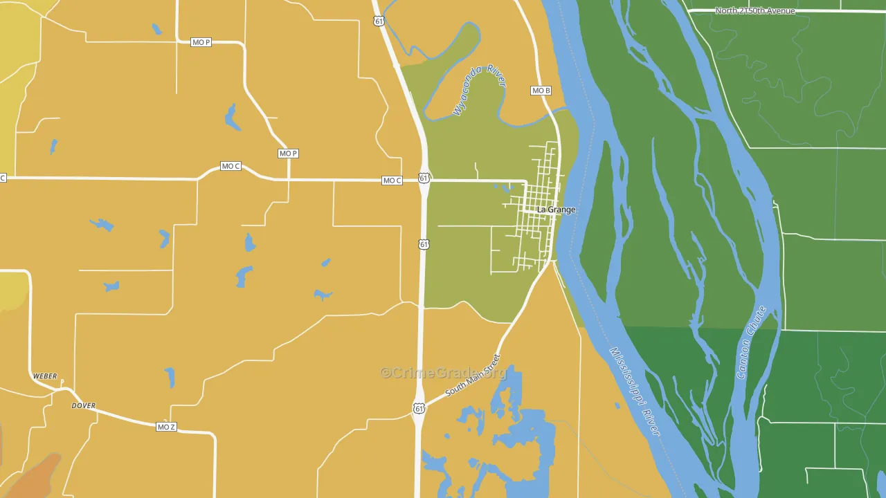 La Grange, MO Map of Assault Rates