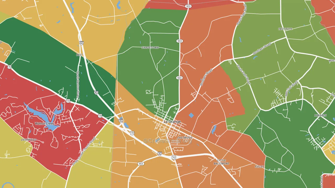 La Grange, NC Map of Assault Rates