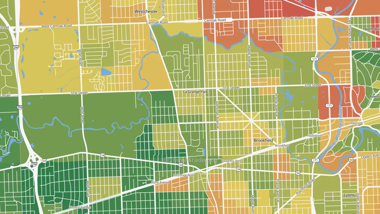 La Grange Park, IL Map of Assault Rates