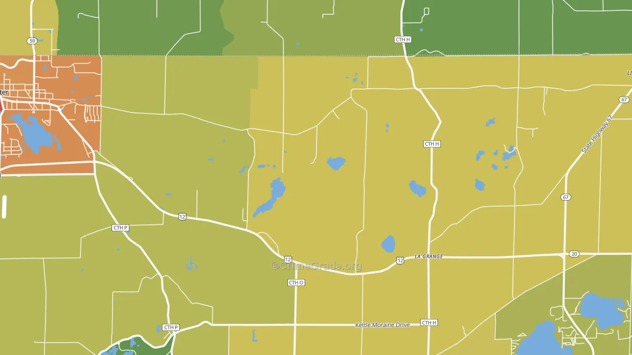 La Grange, WI Map of Assault Rates