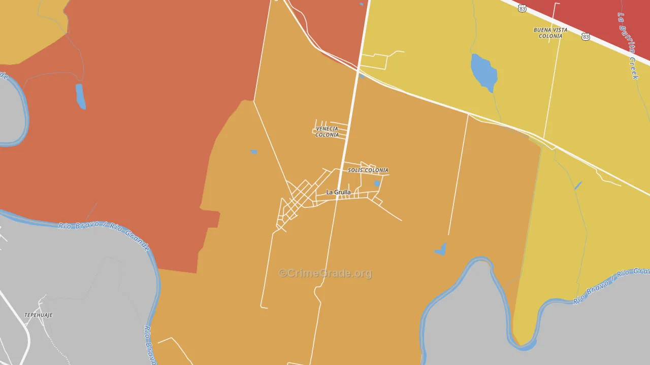 La Grulla, TX Map of Assault Rates