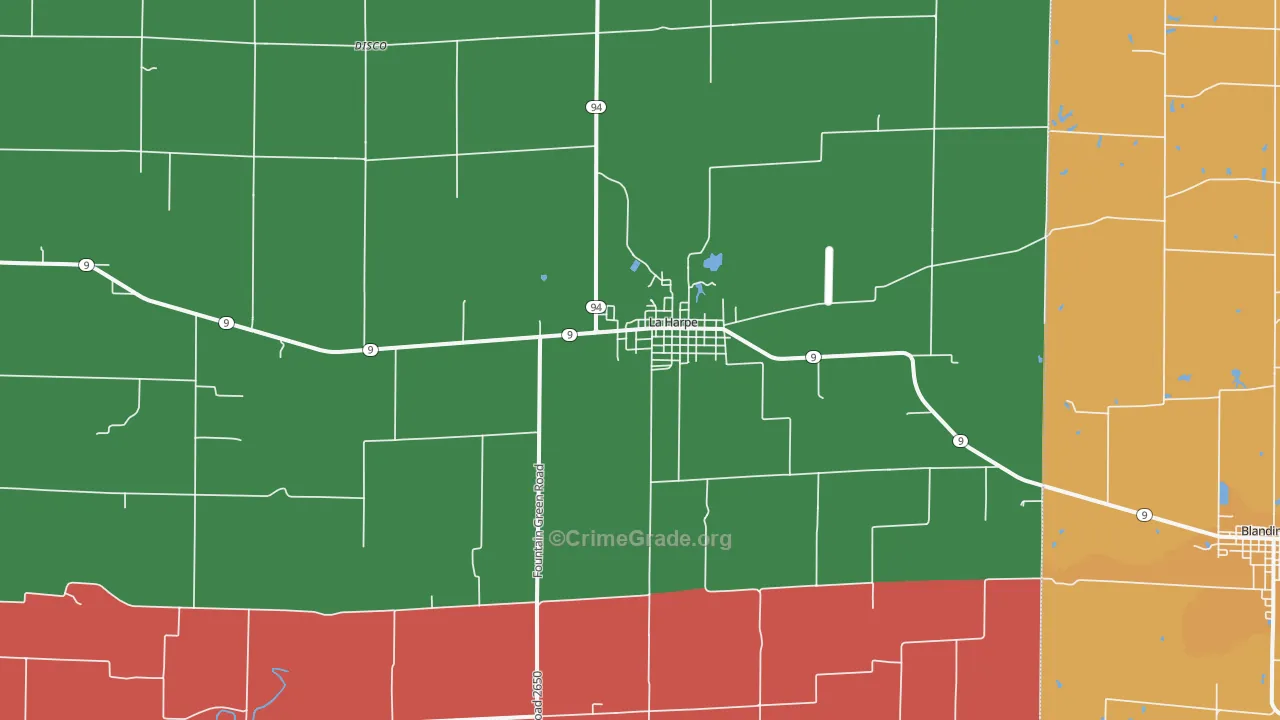 La Harpe, IL Map of Assault Rates