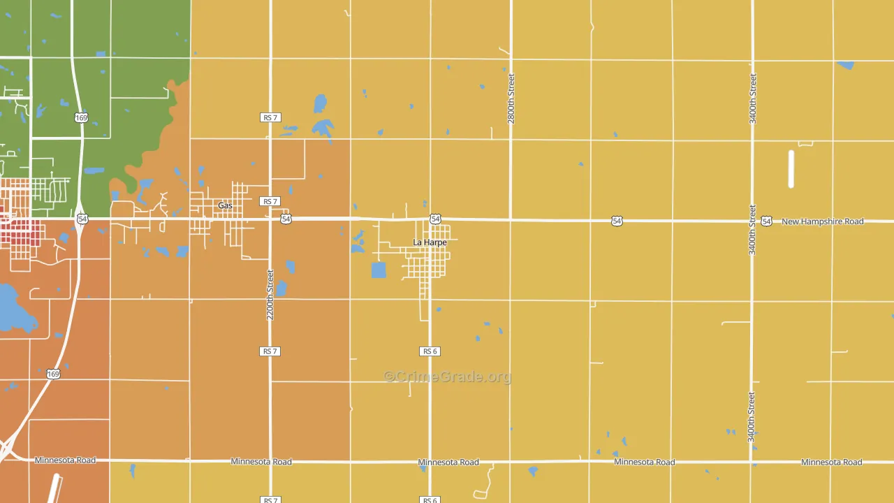 La Harpe, KS Map of Assault Rates