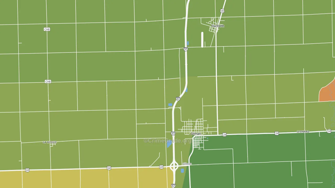 La Hogue, IL Map of Assault Rates