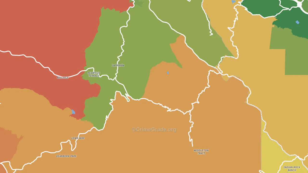 La Honda, CA Map of Assault Rates