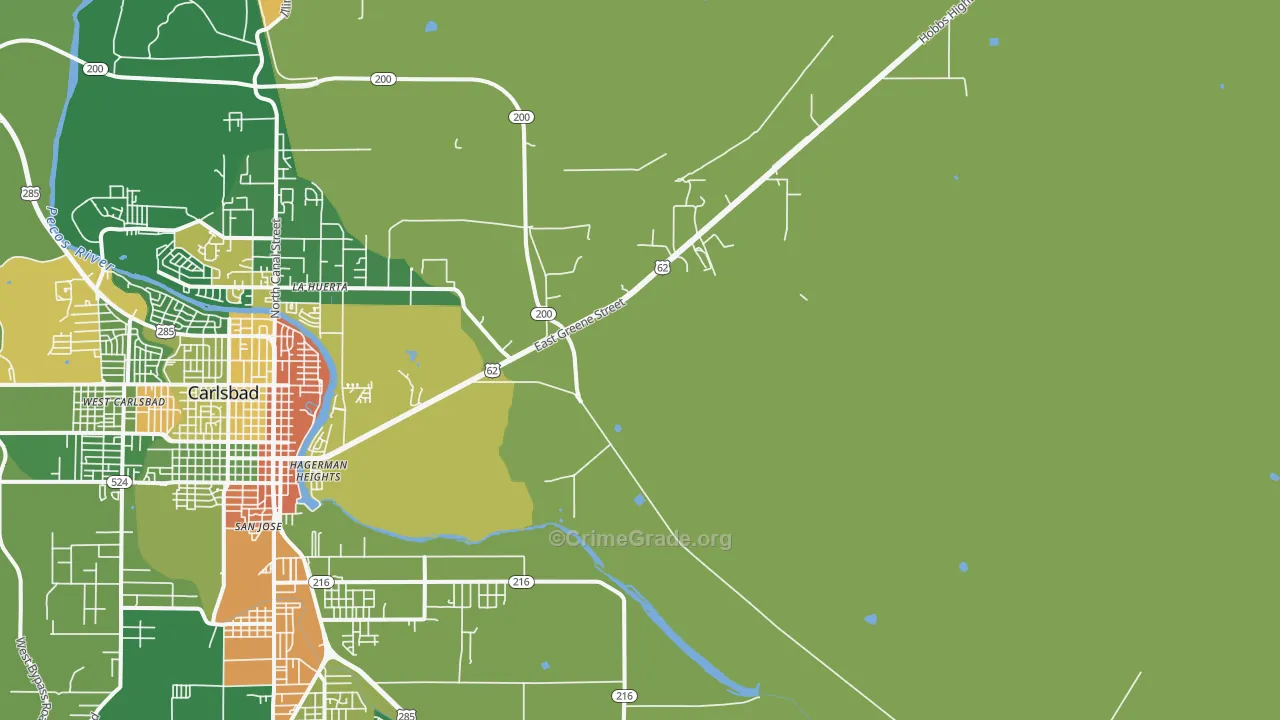 La Huerta, NM Map of Assault Rates