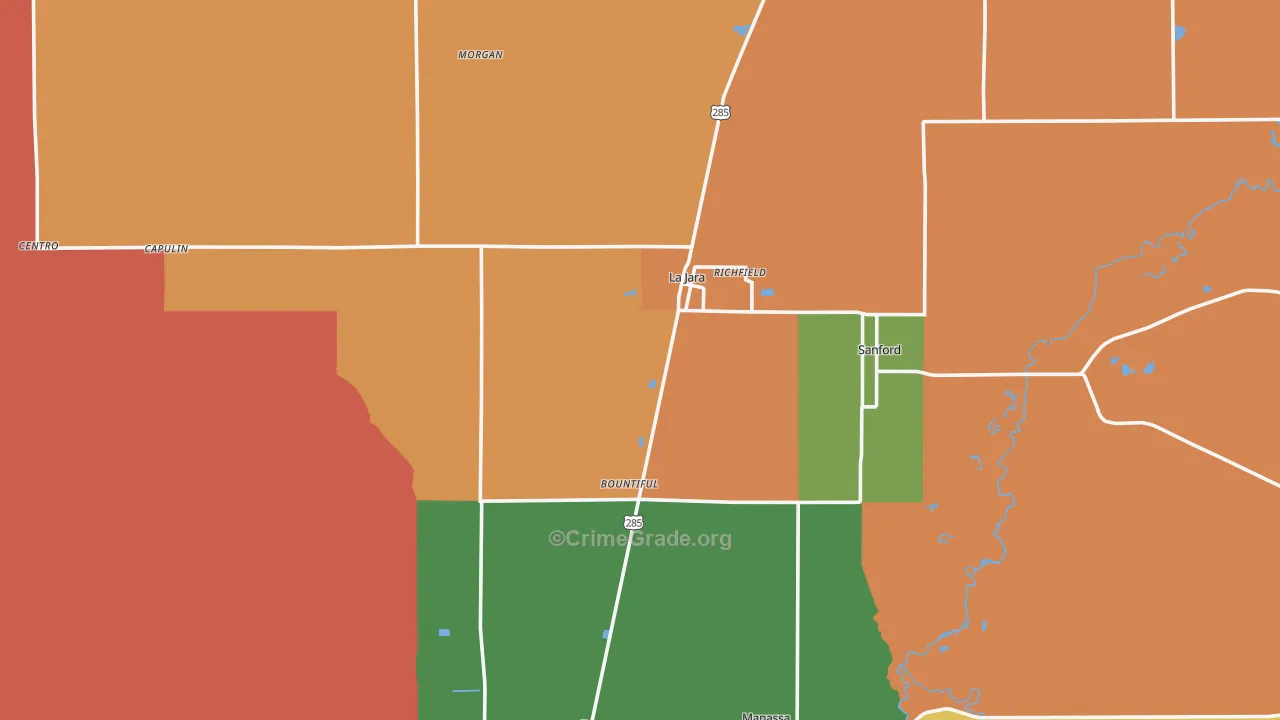 La Jara, CO Map of Assault Rates