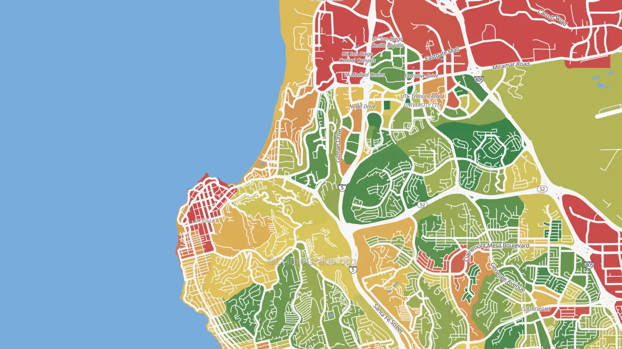 La Jolla, CA Map of Assault Rates