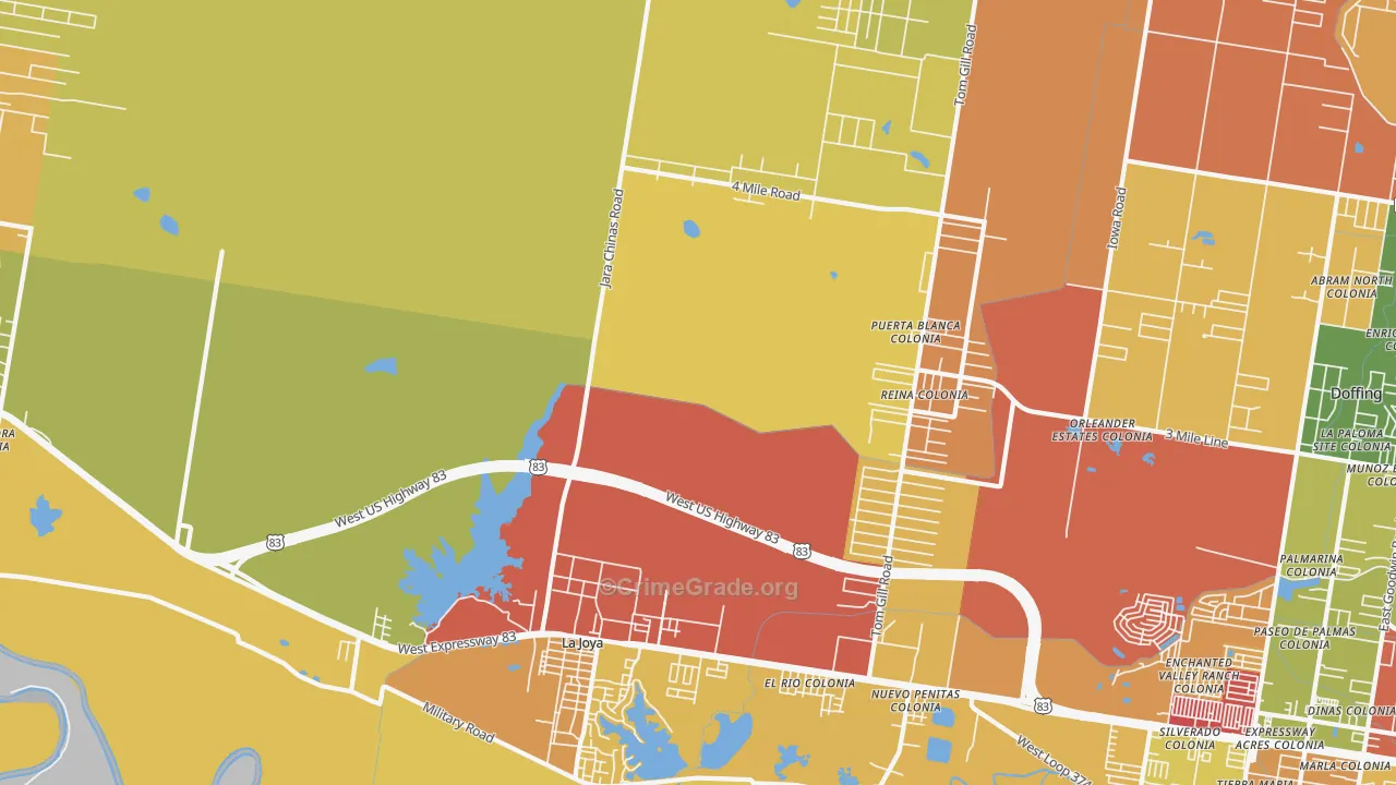 La Joya, TX Map of Assault Rates