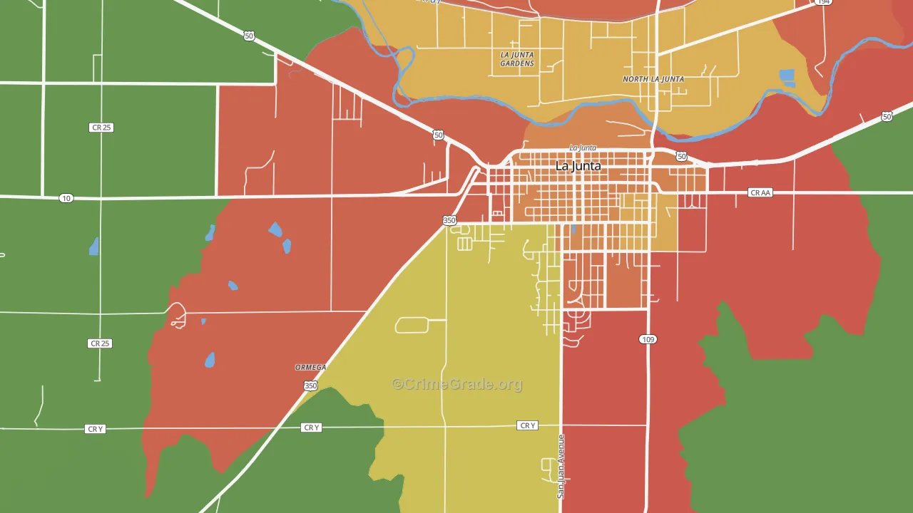 La Junta Gardens, CO Map of Assault Rates