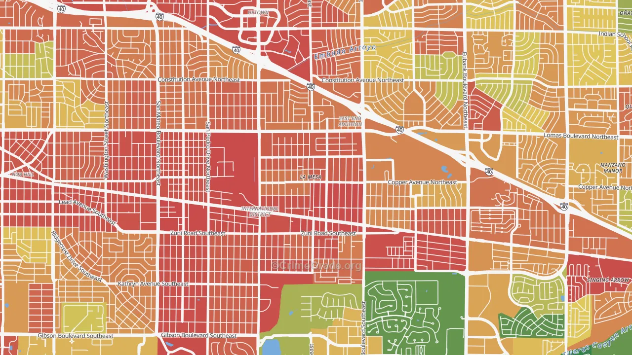 La Mesa, Albuquerque, NM Map of Assault Rates