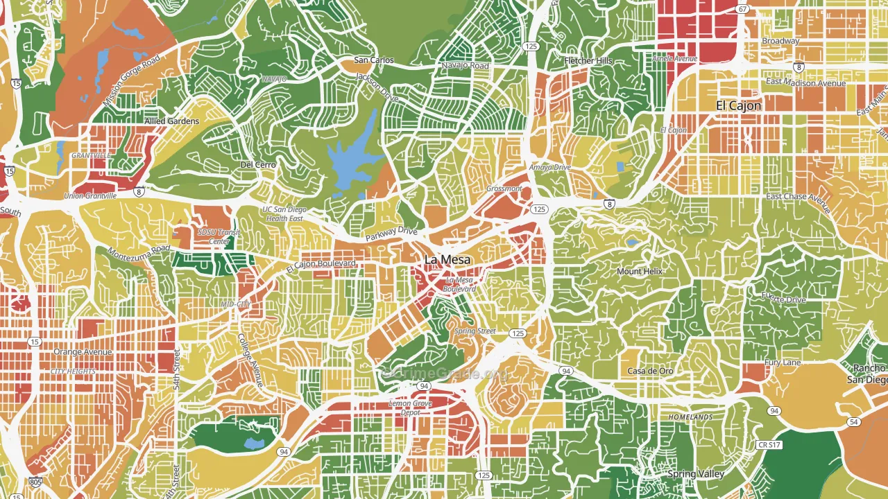 La Mesa, CA Map of Assault Rates