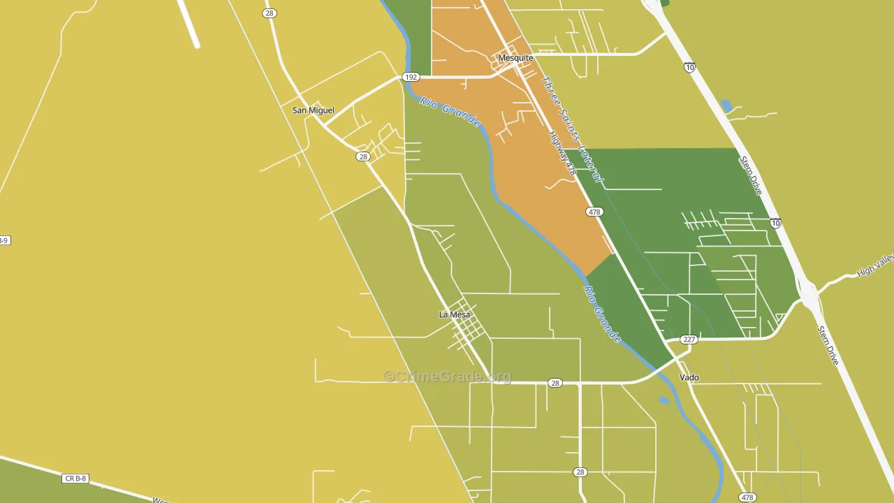 La Mesa, NM Map of Assault Rates