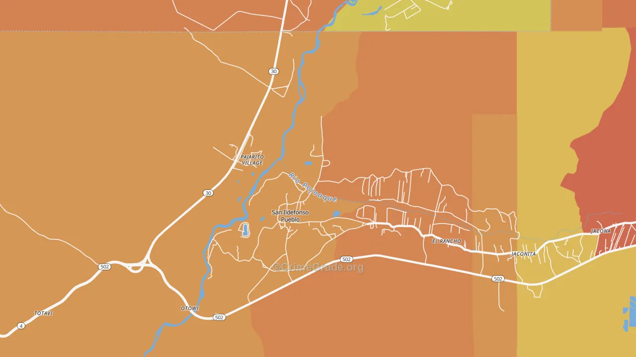 La Mesilla, NM Map of Assault Rates