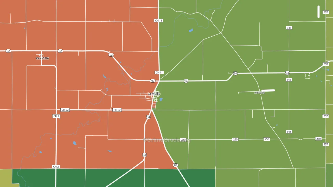 La Moille, IL Map of Assault Rates