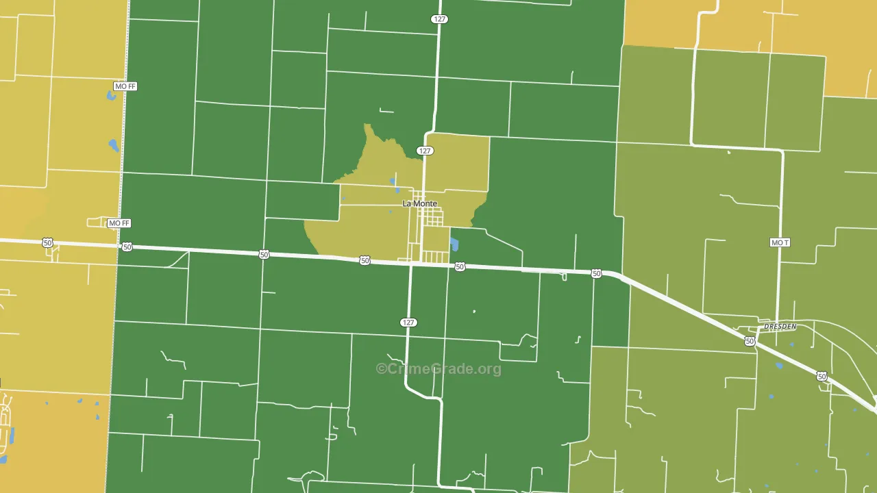 La Monte, MO Map of Assault Rates