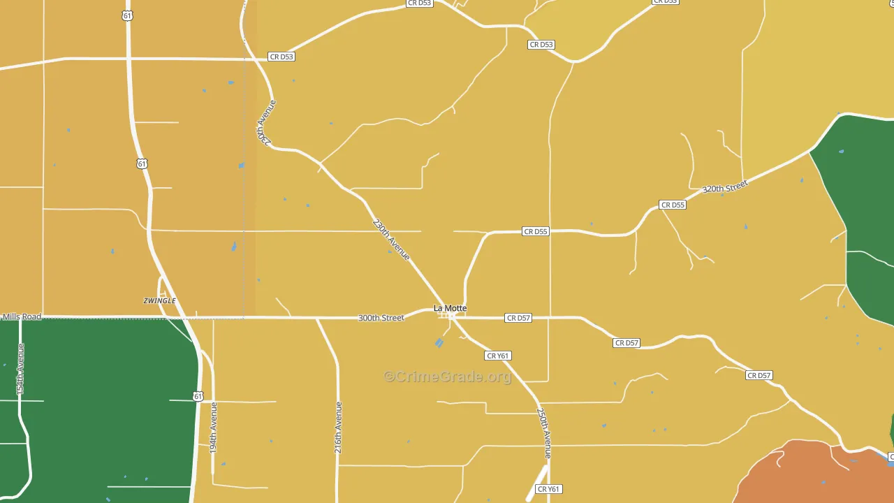 La Motte, IA Map of Assault Rates