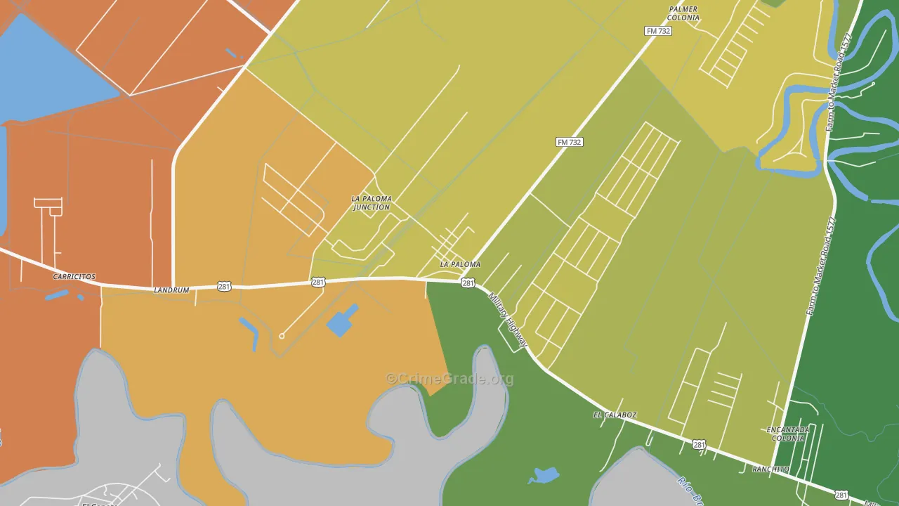 La Paloma, TX Map of Assault Rates
