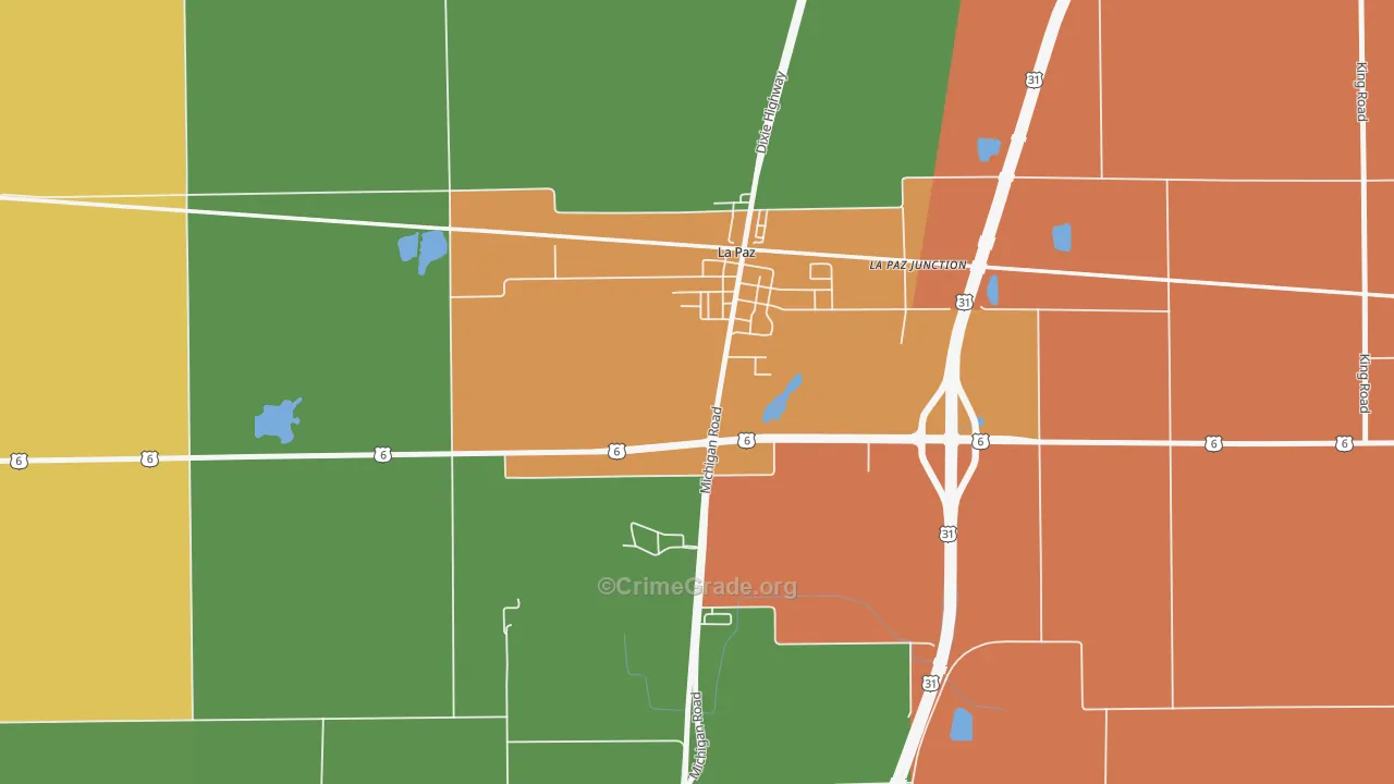 La Paz, IN Map of Assault Rates