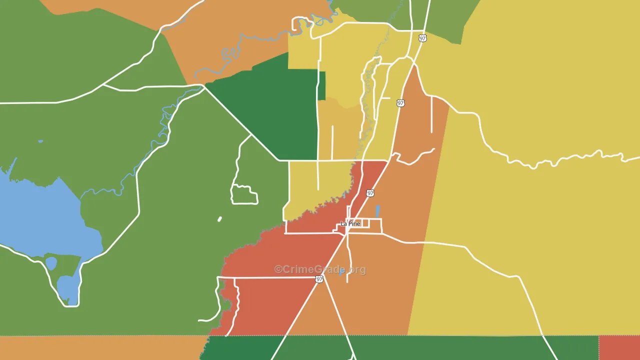 La Pine, OR Map of Assault Rates