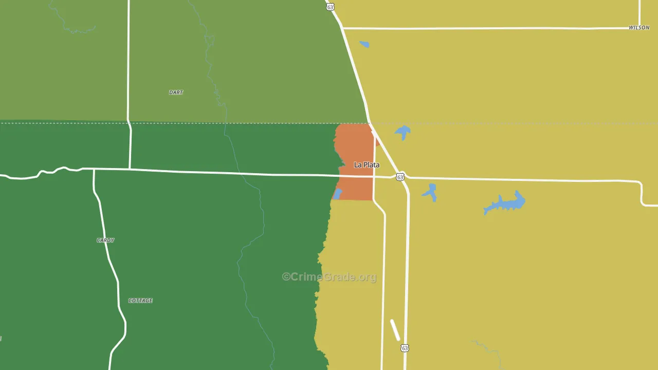 La Plata, MO Map of Assault Rates
