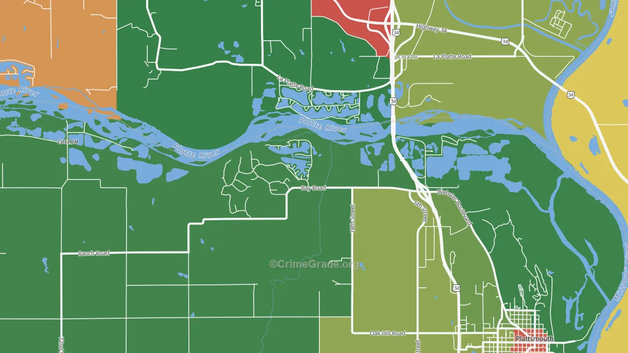 La Platte, NE Map of Assault Rates