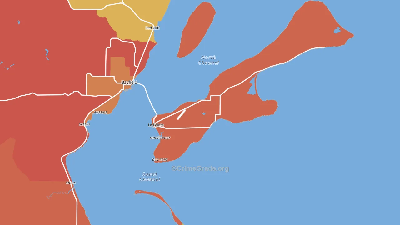 La Pointe, WI Map of Assault Rates