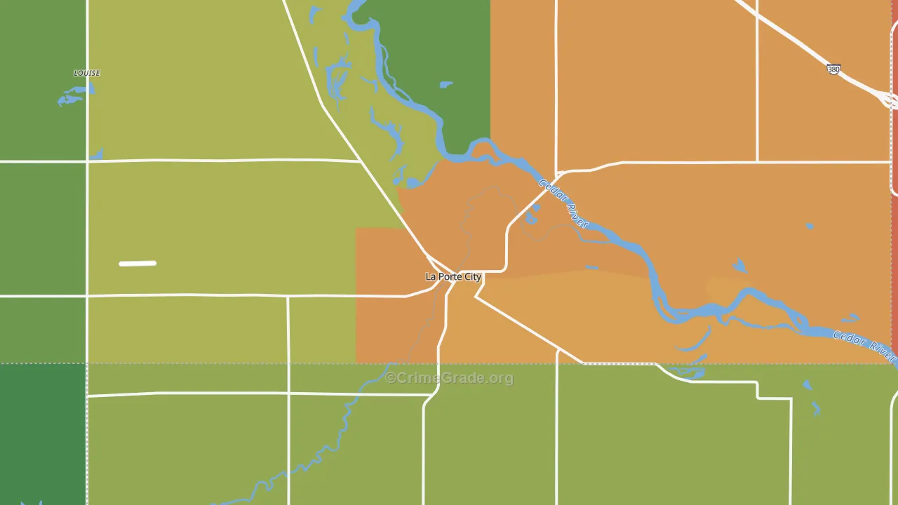 La Porte City, IA Map of Assault Rates