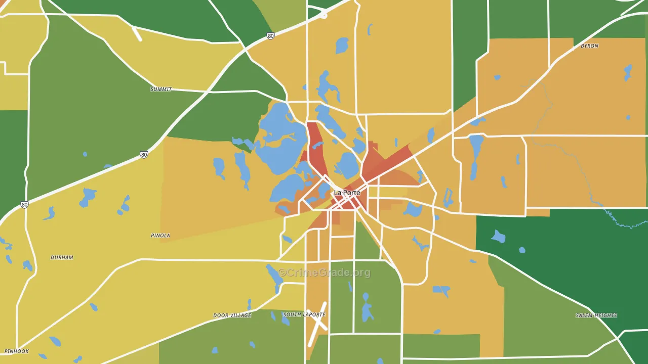 La Porte, IN Map of Assault Rates