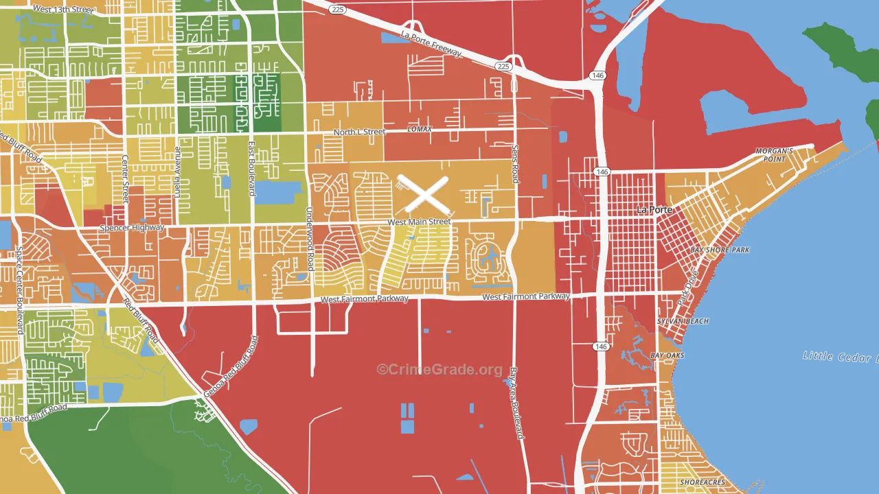 La Porte, TX Map of Assault Rates