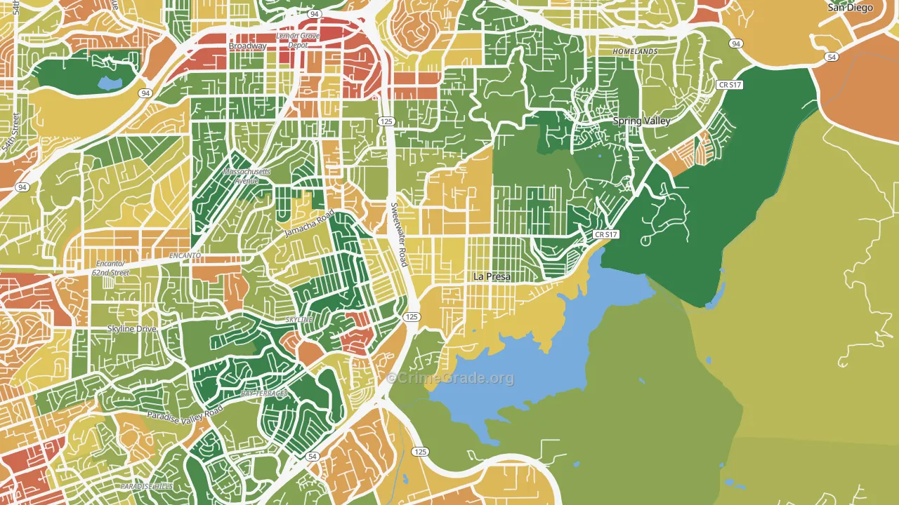 La Presa, CA Map of Assault Rates