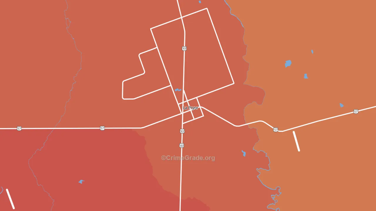 La Pryor, TX Map of Assault Rates