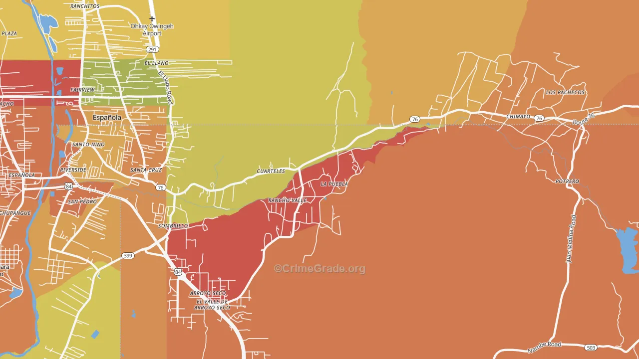 La Puebla, NM Map of Assault Rates
