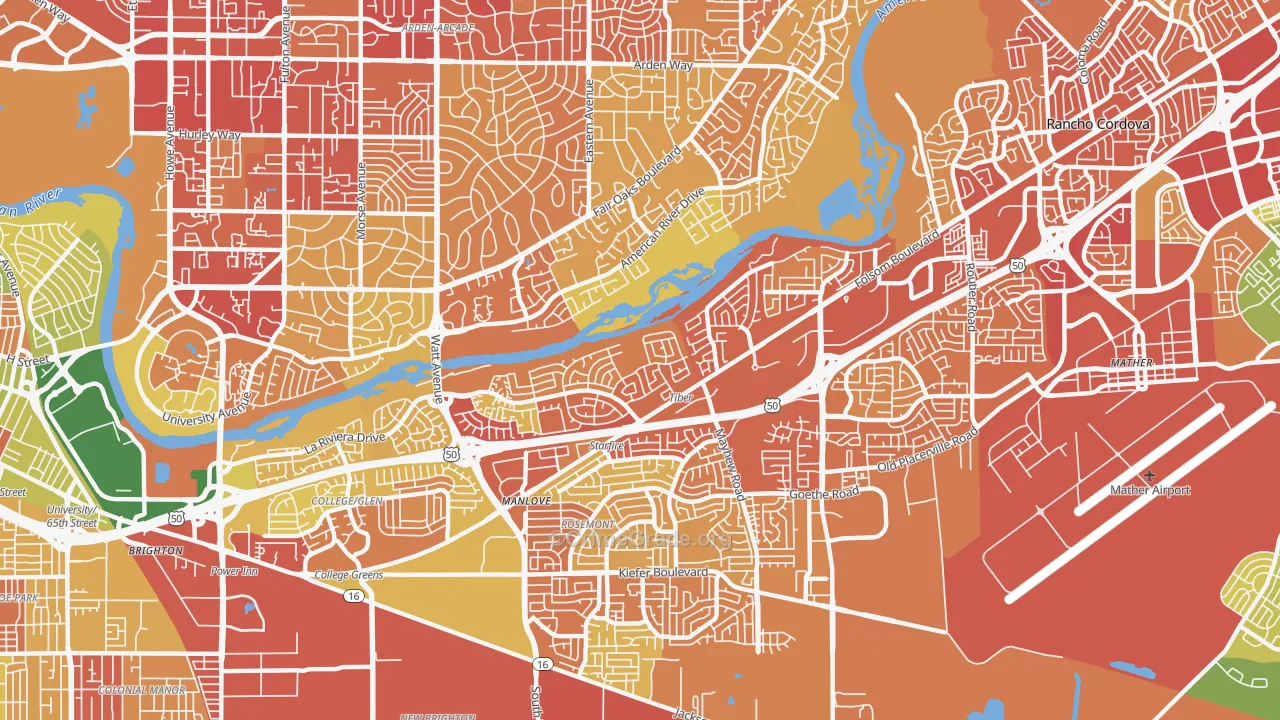 La Riviera, CA Map of Assault Rates
