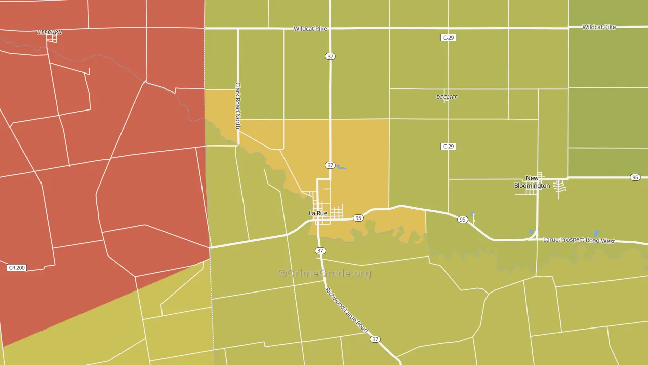 La Rue, OH Map of Assault Rates