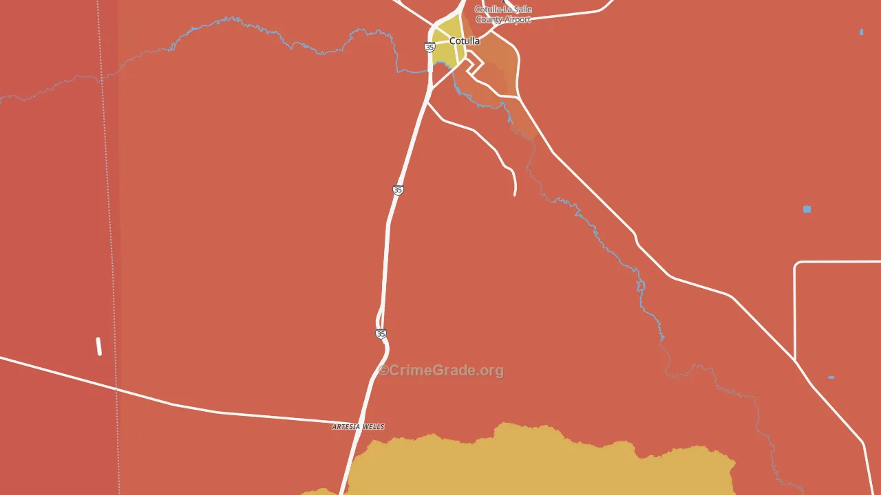 La Salle County, TX Map of Assault Rates