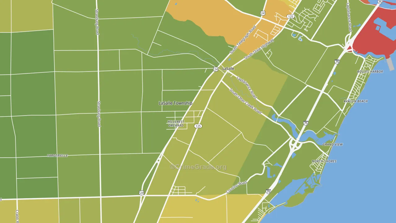 La Salle, MI Map of Assault Rates