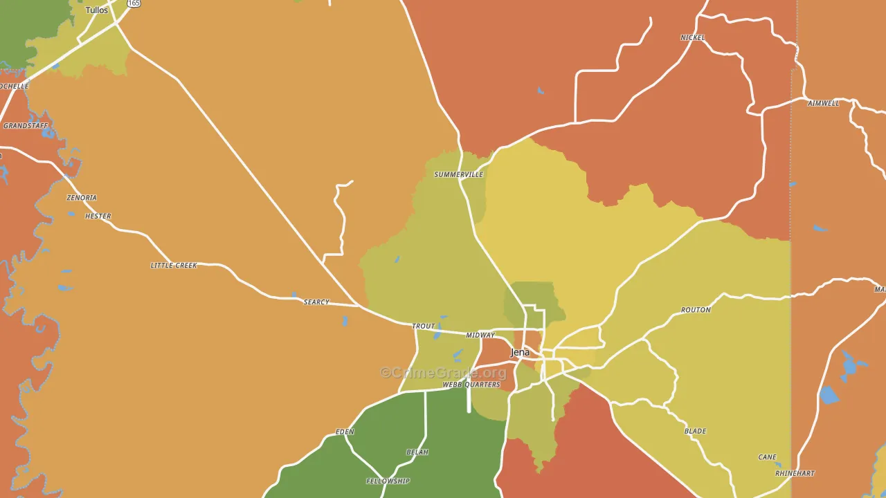 LaSalle Parish, LA Map of Assault Rates