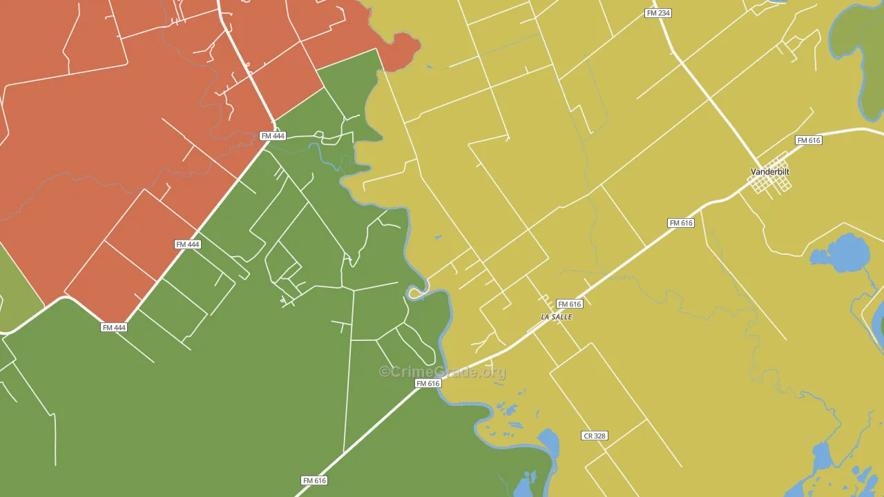 La Salle, TX Map of Assault Rates