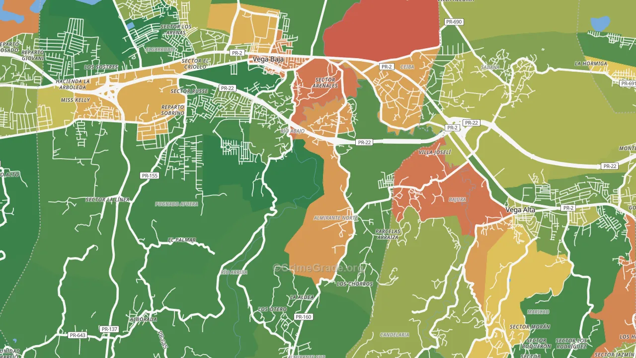 La Trocha, PR Map of Assault Rates