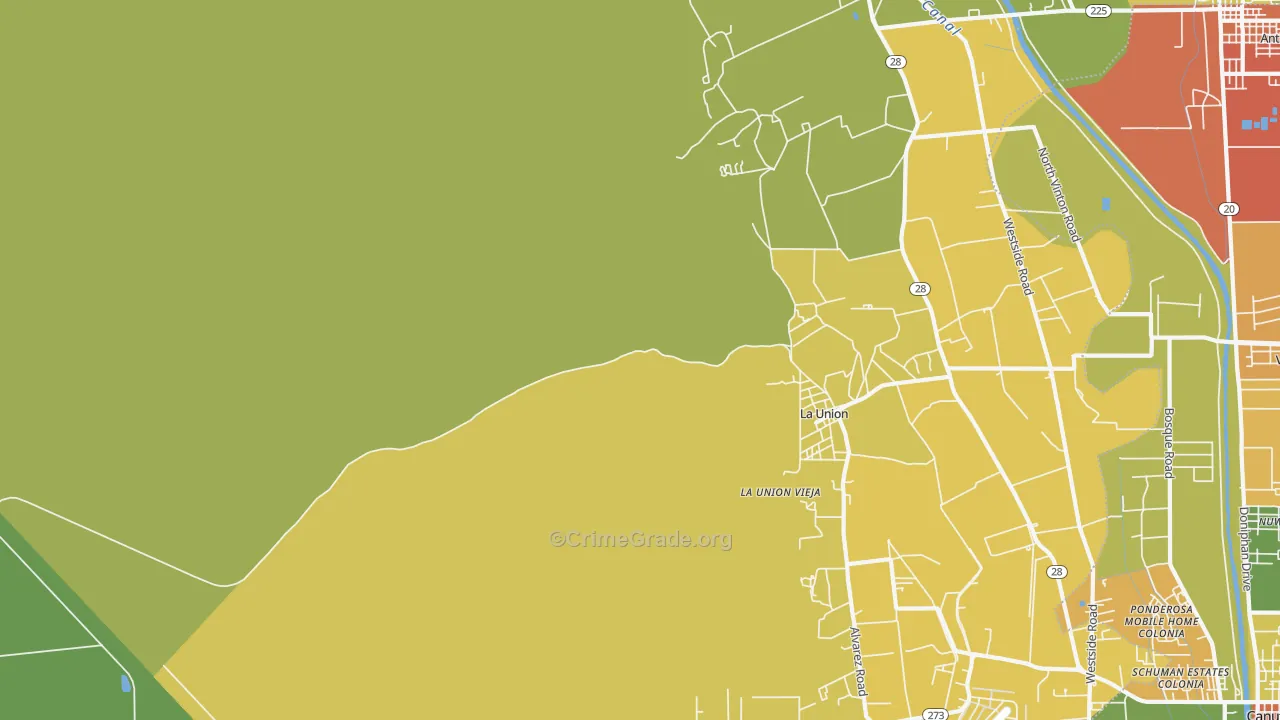 La Union, NM Map of Assault Rates